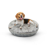Round Bagel Dog Bed with Zippered Washable Cover