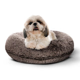 Round Bagel Dog Bed with Zippered Washable Cover