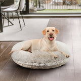 Round Bagel Dog Bed with Zippered Washable Cover