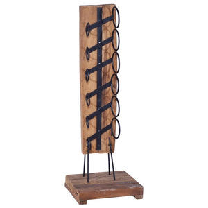 Wine Rack for 6 Bottles 13.8"x13.8"x39.4" Solid Teak Wood