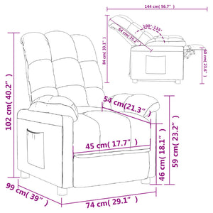Recliner Light Gray Fabric