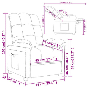 Recliner Dark Gray Fabric