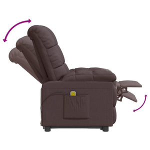 Massage Recliner Dark Brown Fabric