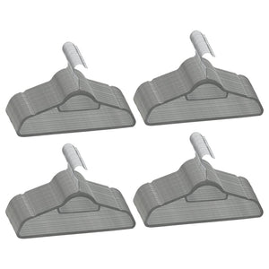 100 pcs Clothes Hanger Set Anti-slip Gray Velvet
