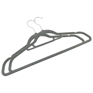 100 pcs Clothes Hanger Set Anti-slip Gray Velvet