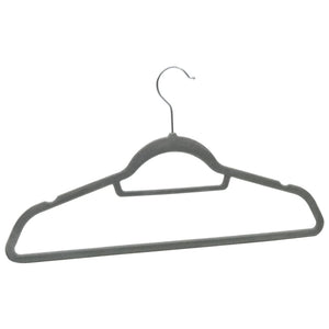 100 pcs Clothes Hanger Set Anti-slip Gray Velvet