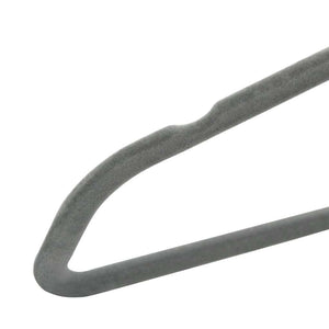100 pcs Clothes Hanger Set Anti-slip Gray Velvet