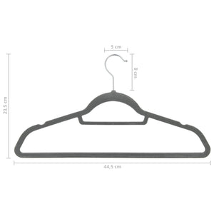 100 pcs Clothes Hanger Set Anti-slip Gray Velvet