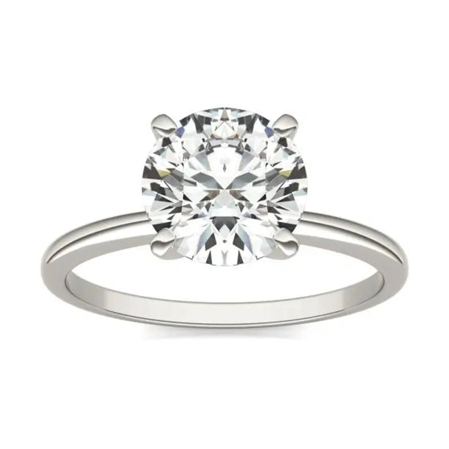 2 CTW Round Lab Grown Diamond Solitaire Engagement Ring 14K White Gold (G-VS) - 1 5