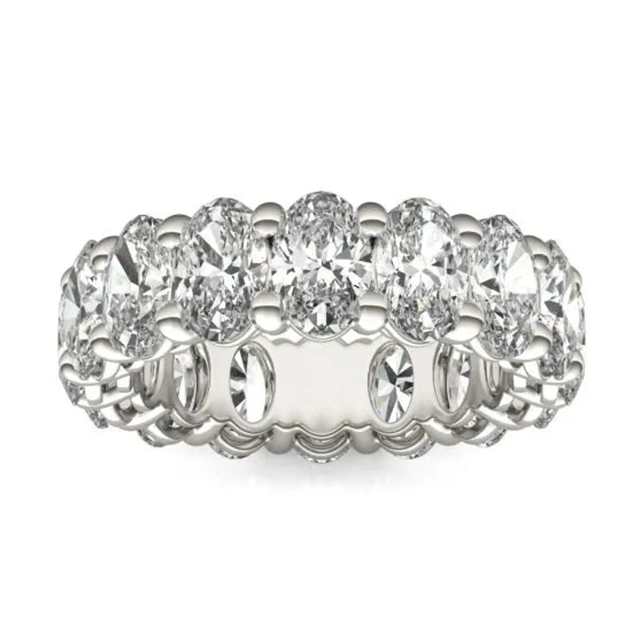 5 5/8 CTW Oval Lab Grown Diamond Couture Classic Eternity Ring 14K White Gold (G-VS) - 1 5