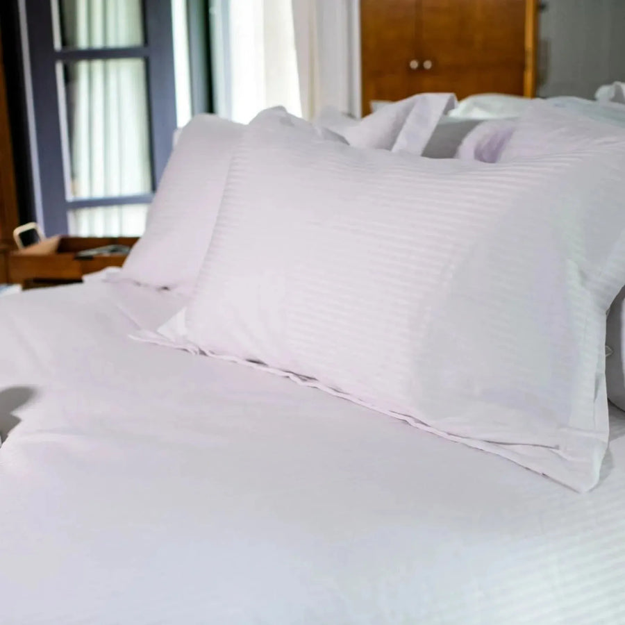 T-310 White Blended 6MM Satin Stripe Sheets - Pack of: 1