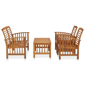 4 Piece Patio Lounge Set Solid Acacia Wood