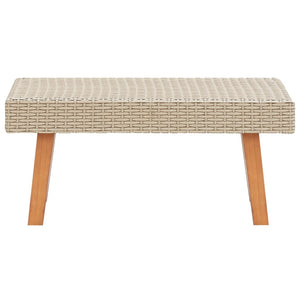 5 Piece Patio Lounge Set with Cushions Poly Rattan Beige