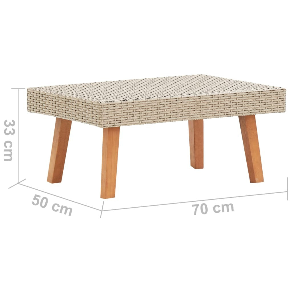 5 Piece Patio Lounge Set with Cushions Poly Rattan Beige