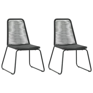 3 Piece Patio Dining Set PVC Rattan Black