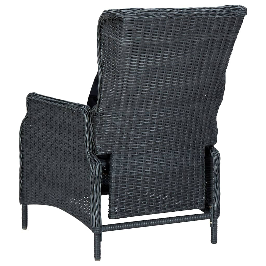 9 Piece Patio Dining Set with Cushions Poly Rattan Dark Gray