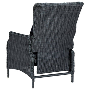 9 Piece Patio Dining Set with Cushions Poly Rattan Dark Gray