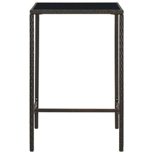 3 Piece Patio Bar Set Poly Rattan Brown