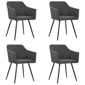 Dining Chairs 4 pcs Dark Gray Fabric