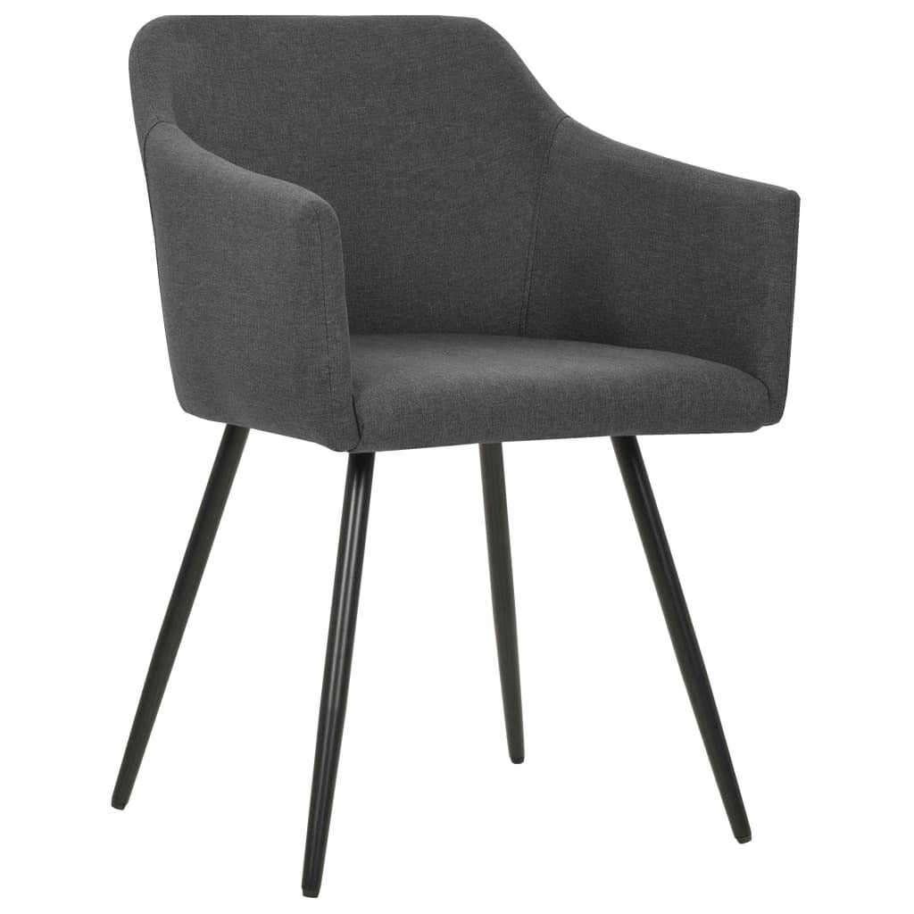 Dining Chairs 4 pcs Dark Gray Fabric