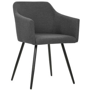 Dining Chairs 4 pcs Dark Gray Fabric