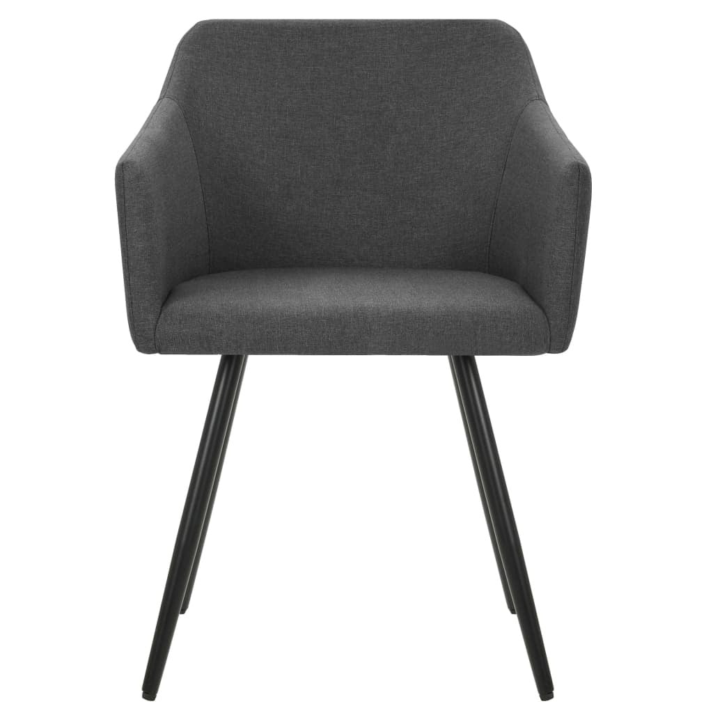 Dining Chairs 4 pcs Dark Gray Fabric