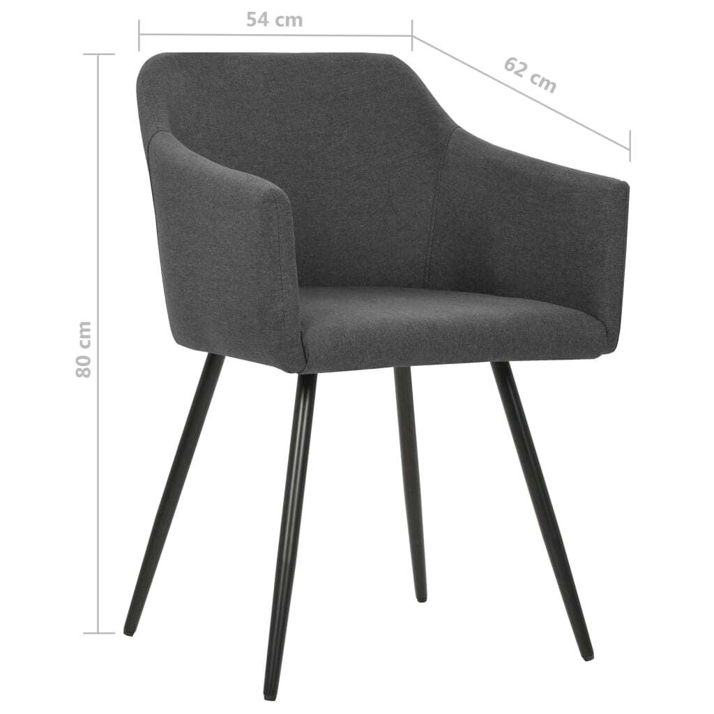 Dining Chairs 4 pcs Dark Gray Fabric