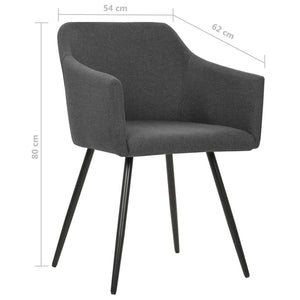 Dining Chairs 4 pcs Dark Gray Fabric
