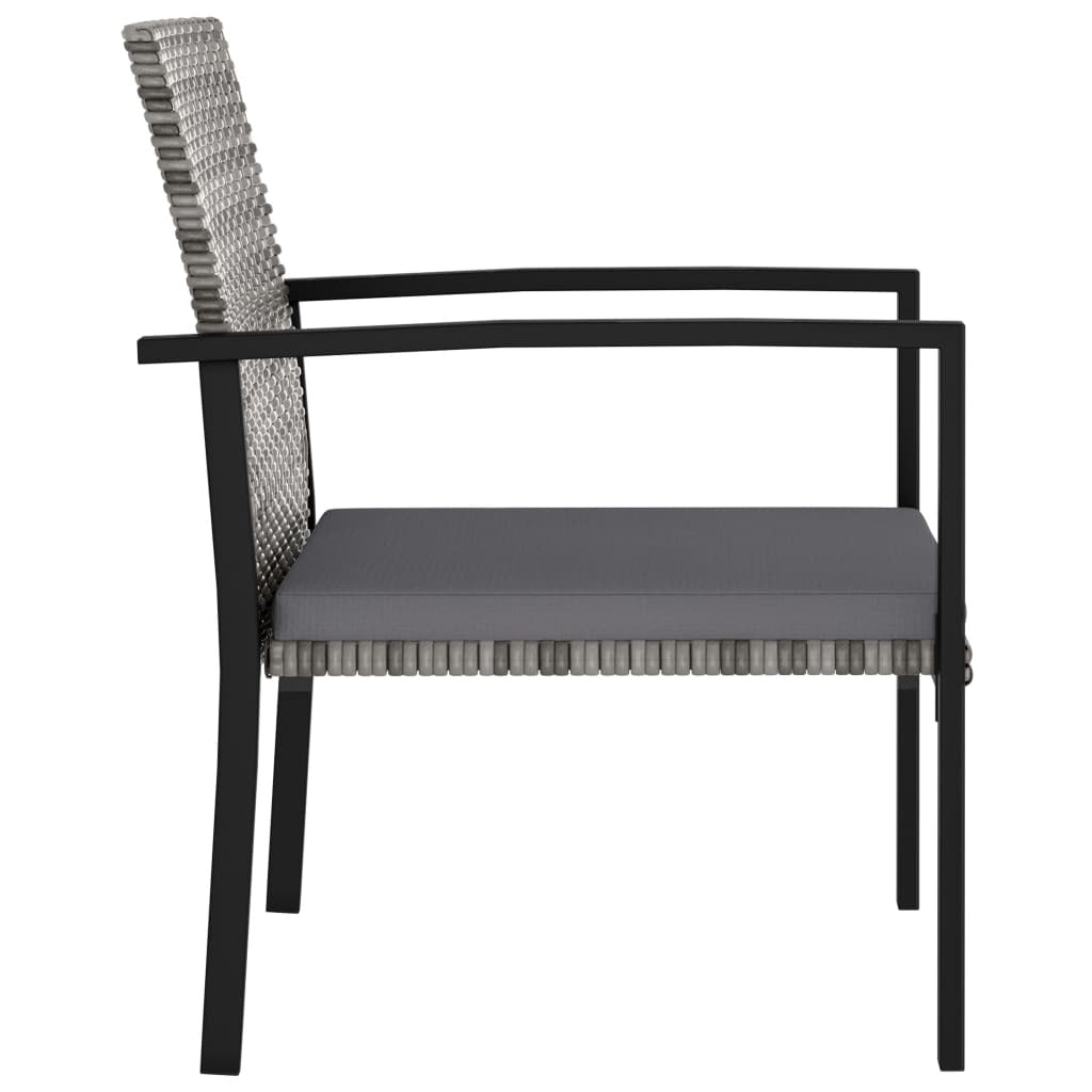7 Piece Patio Dining Set Poly Rattan Gray