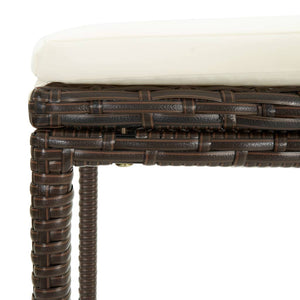5 Piece Patio Bar Set with Cushions Brown