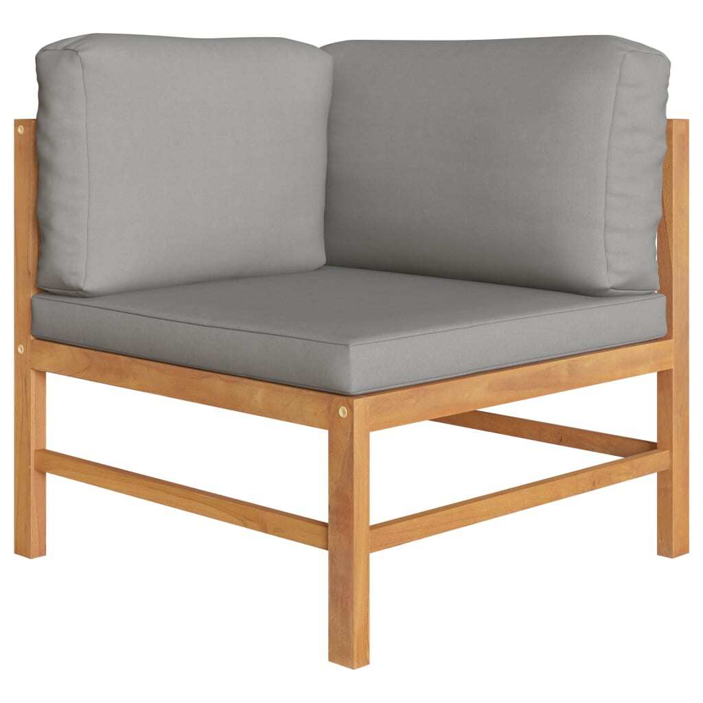 2-seater Patio Bench with Dark Gray Cushions