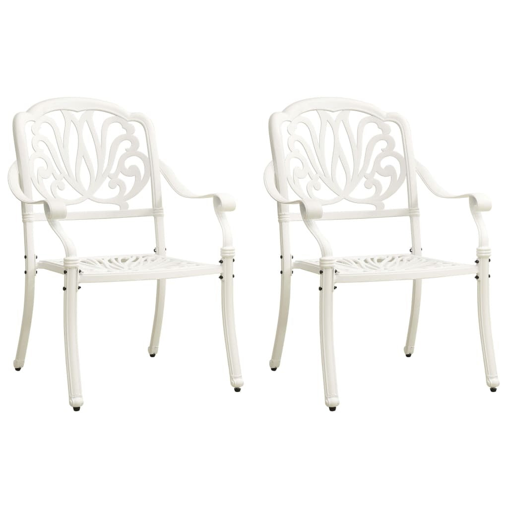 3 Piece Bistro Set Cast Aluminum White