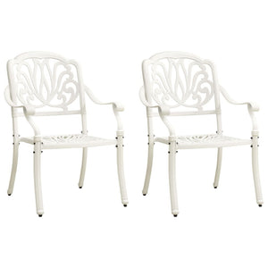 3 Piece Bistro Set Cast Aluminum White