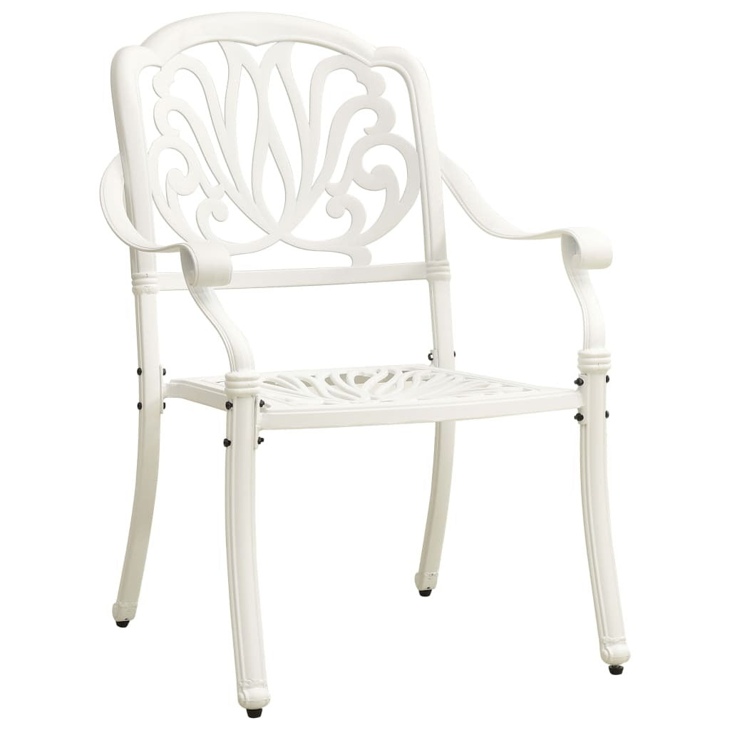 3 Piece Bistro Set Cast Aluminum White