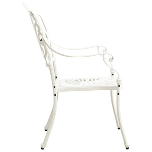 3 Piece Bistro Set Cast Aluminum White
