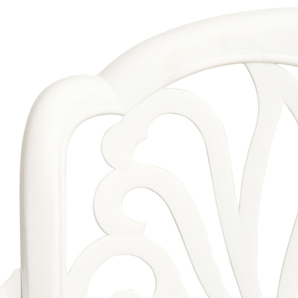3 Piece Bistro Set Cast Aluminum White