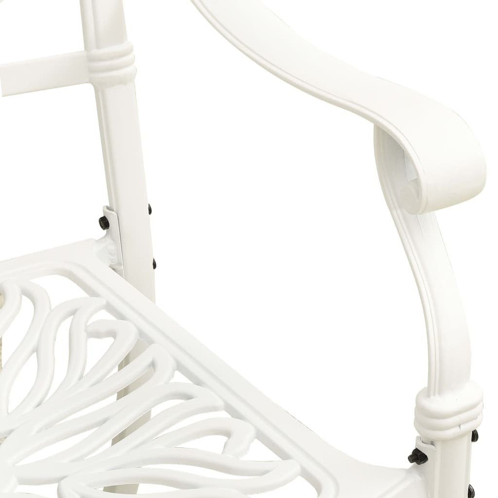3 Piece Bistro Set Cast Aluminum White