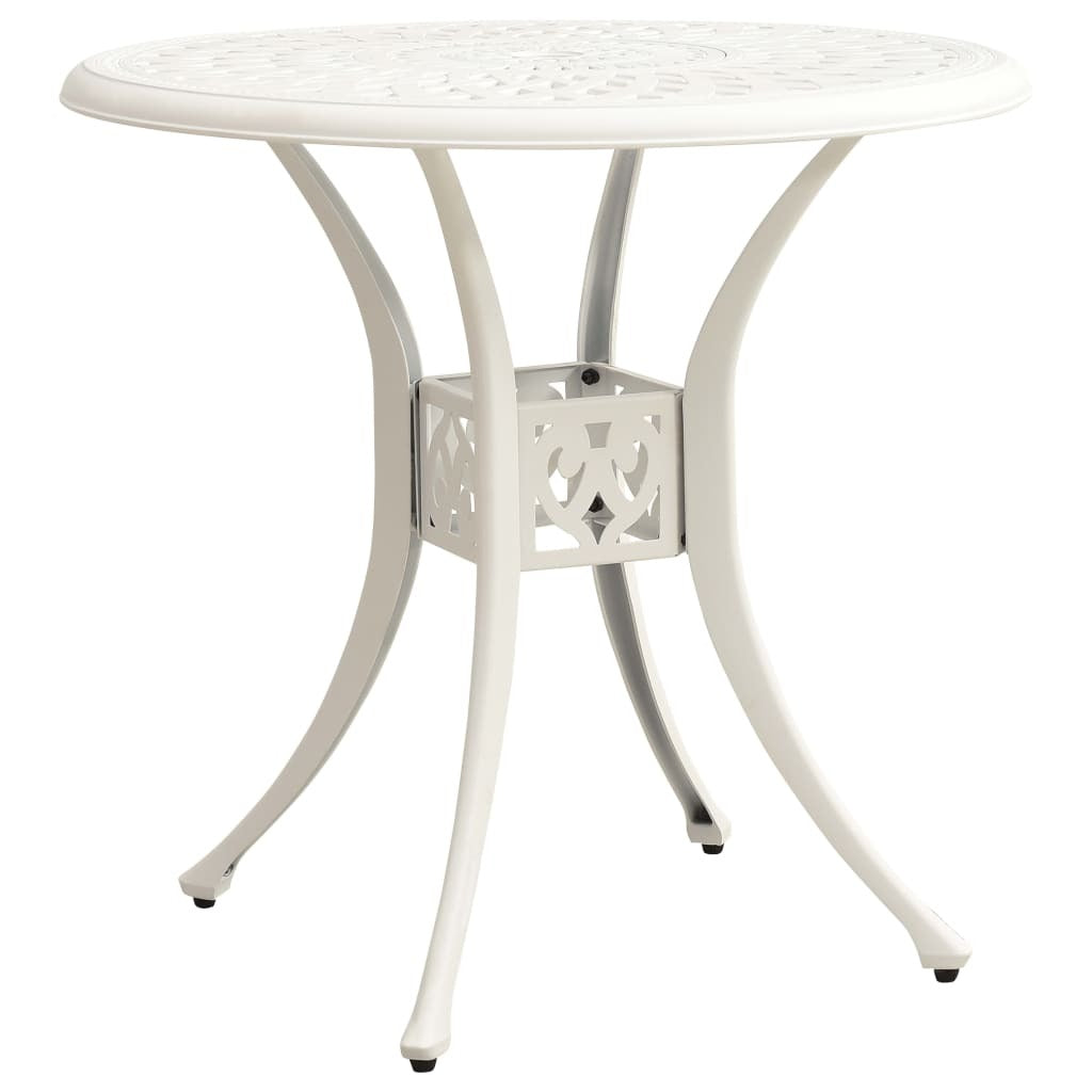 3 Piece Bistro Set Cast Aluminum White