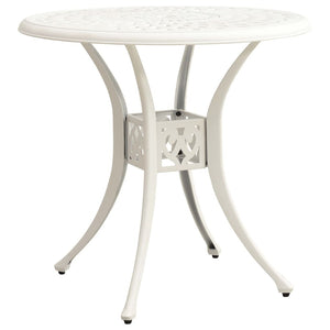 3 Piece Bistro Set Cast Aluminum White