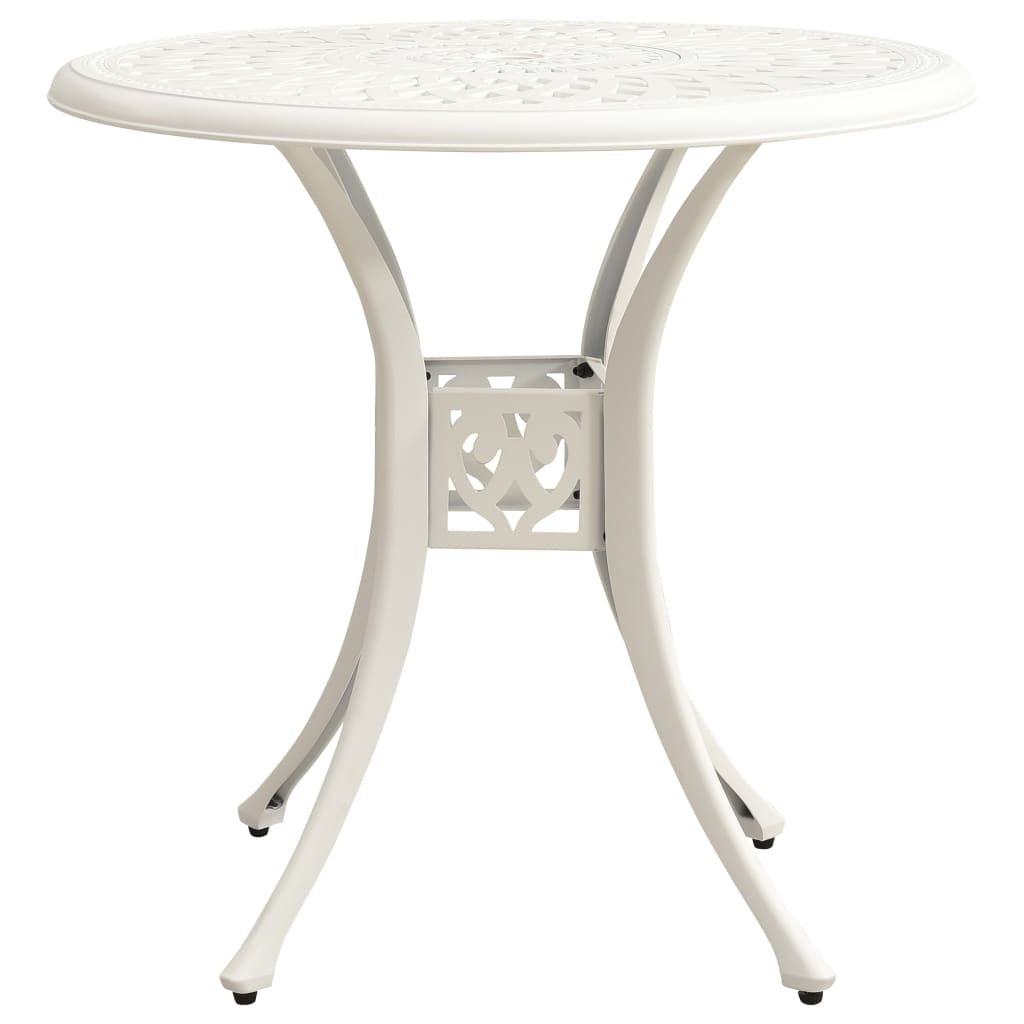 3 Piece Bistro Set Cast Aluminum White