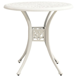 3 Piece Bistro Set Cast Aluminum White
