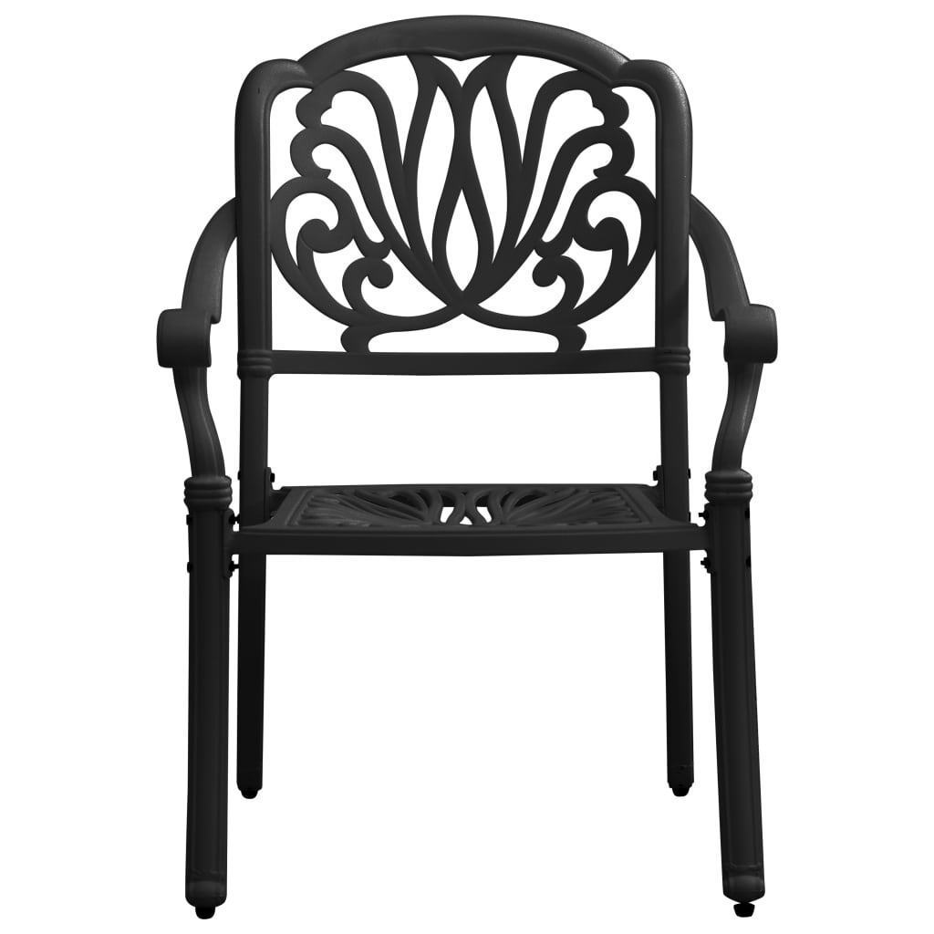 3 Piece Bistro Set Cast Aluminum Black