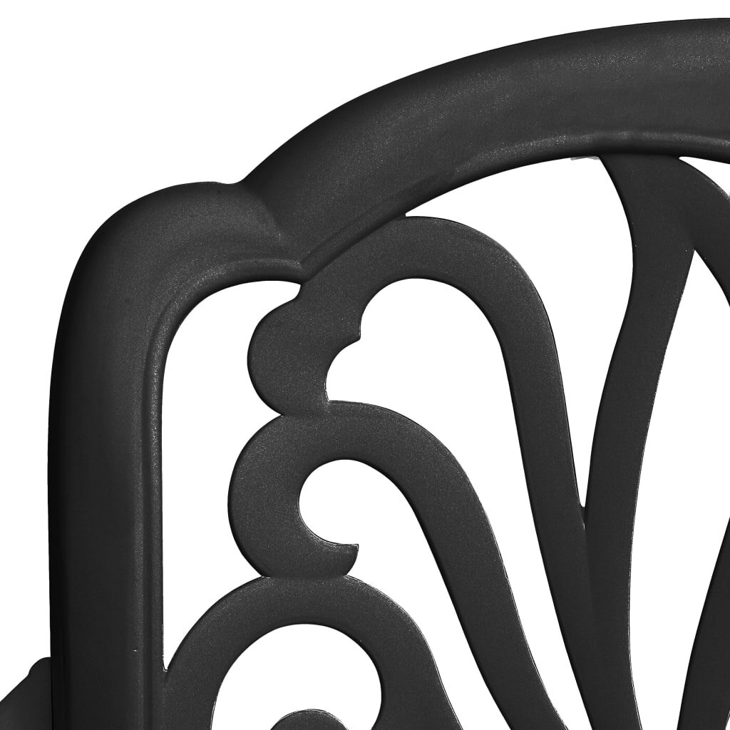 3 Piece Bistro Set Cast Aluminum Black