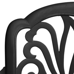 3 Piece Bistro Set Cast Aluminum Black