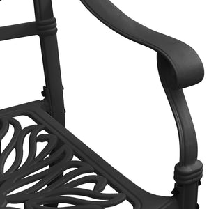 3 Piece Bistro Set Cast Aluminum Black