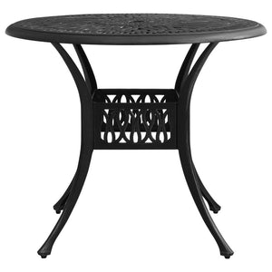 3 Piece Bistro Set Cast Aluminum Black