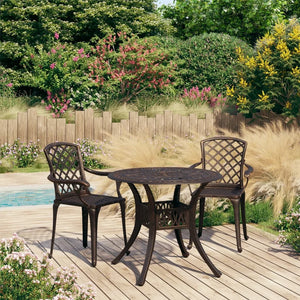 3 Piece Bistro Set Cast Aluminum Bronze