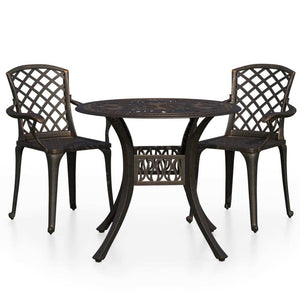 3 Piece Bistro Set Cast Aluminum Bronze