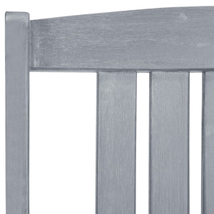 Patio Chairs 8 pcs Solid Acacia Wood Gray