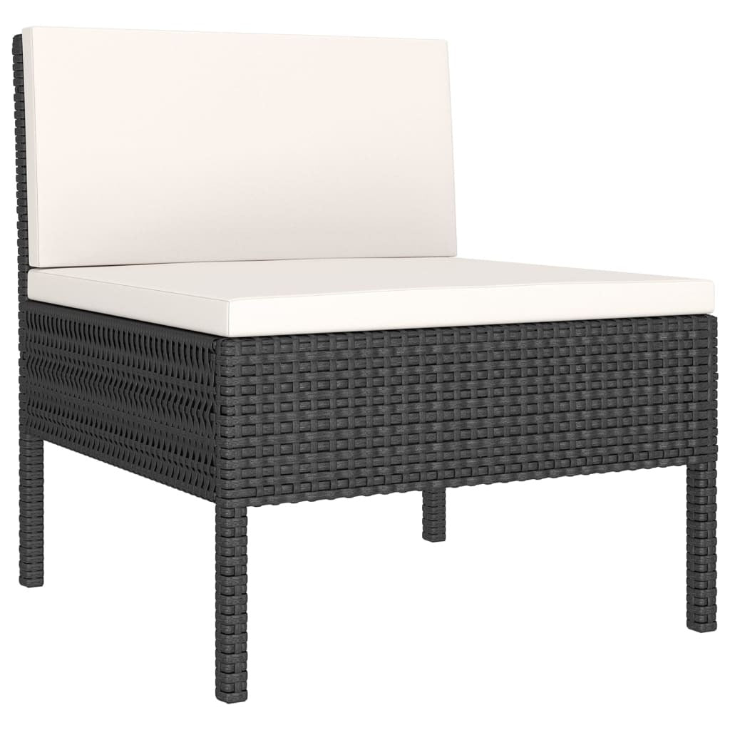 8 Piece Patio Lounge Set with Cushions Poly Rattan Brown